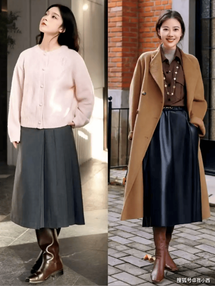 今年最火的穿法：叫“裙中靴”，這樣穿時髦又高階，適合30+女性