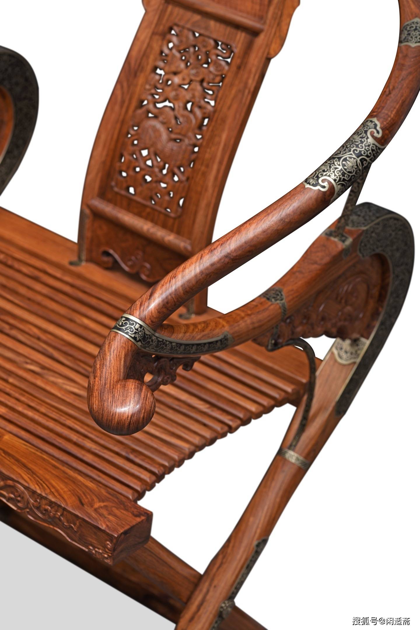 原創匠心造器，收藏珍品，黃花梨麒麟紋交椅
