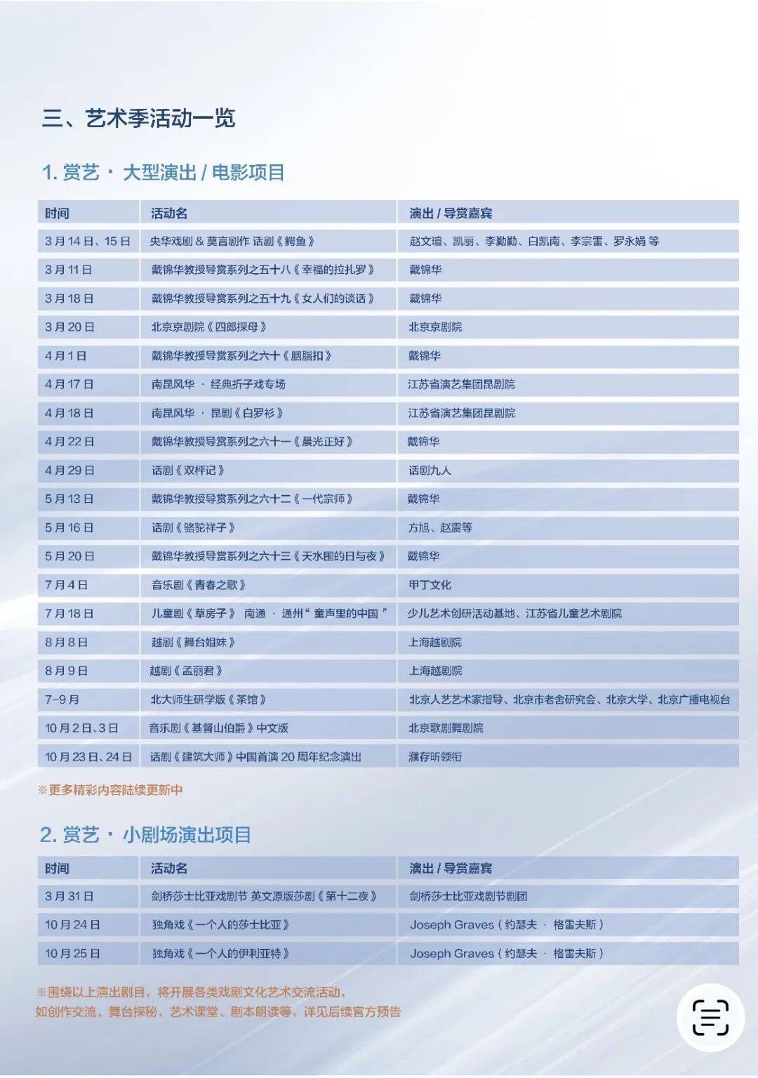 “幕·光之約”北京大學2026戲劇與電影藝術季啟幕 | 全年好戲不斷