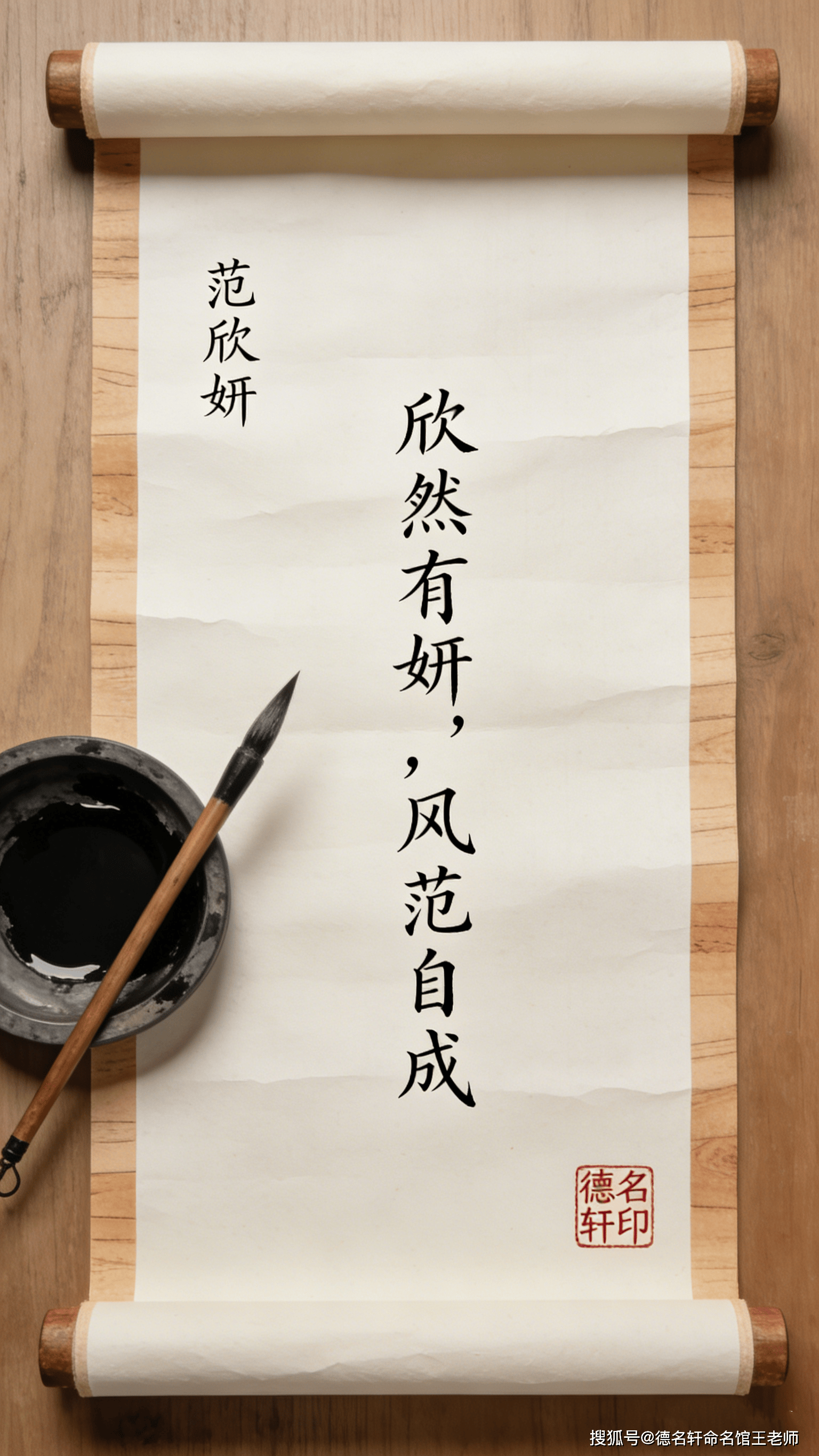 原創寶寶起名案例 範欣妍：欣然有妍，風範自成