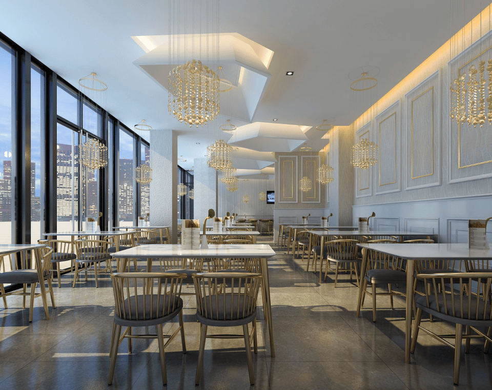 陝西餐廳裝修設計，陝西餐飲店裝修設計，陝西快餐店裝修施工