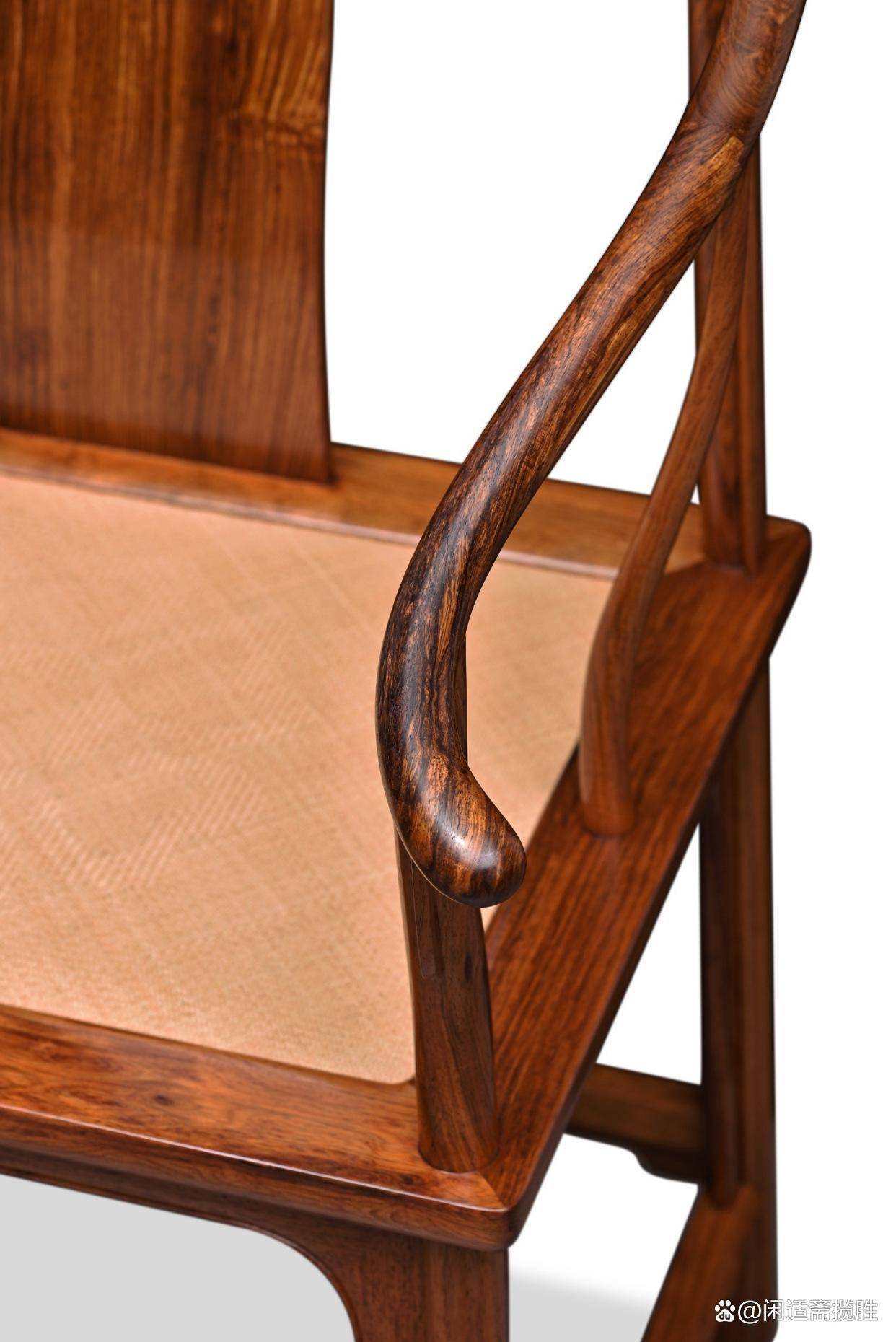 天圓地方，收藏級黃花梨，藤面圈椅