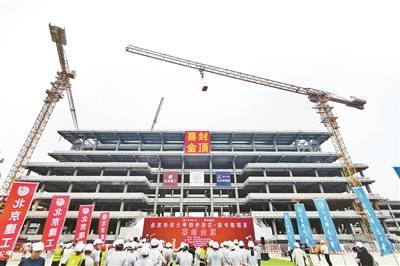 北科大雄安校區圖書館組團主體結構完工
